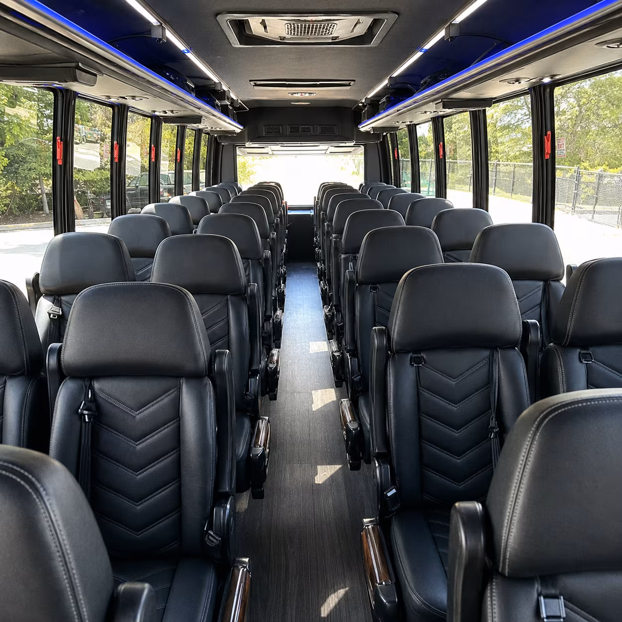 Santa Ana Airport Shuttle & Transportation party bus exterior