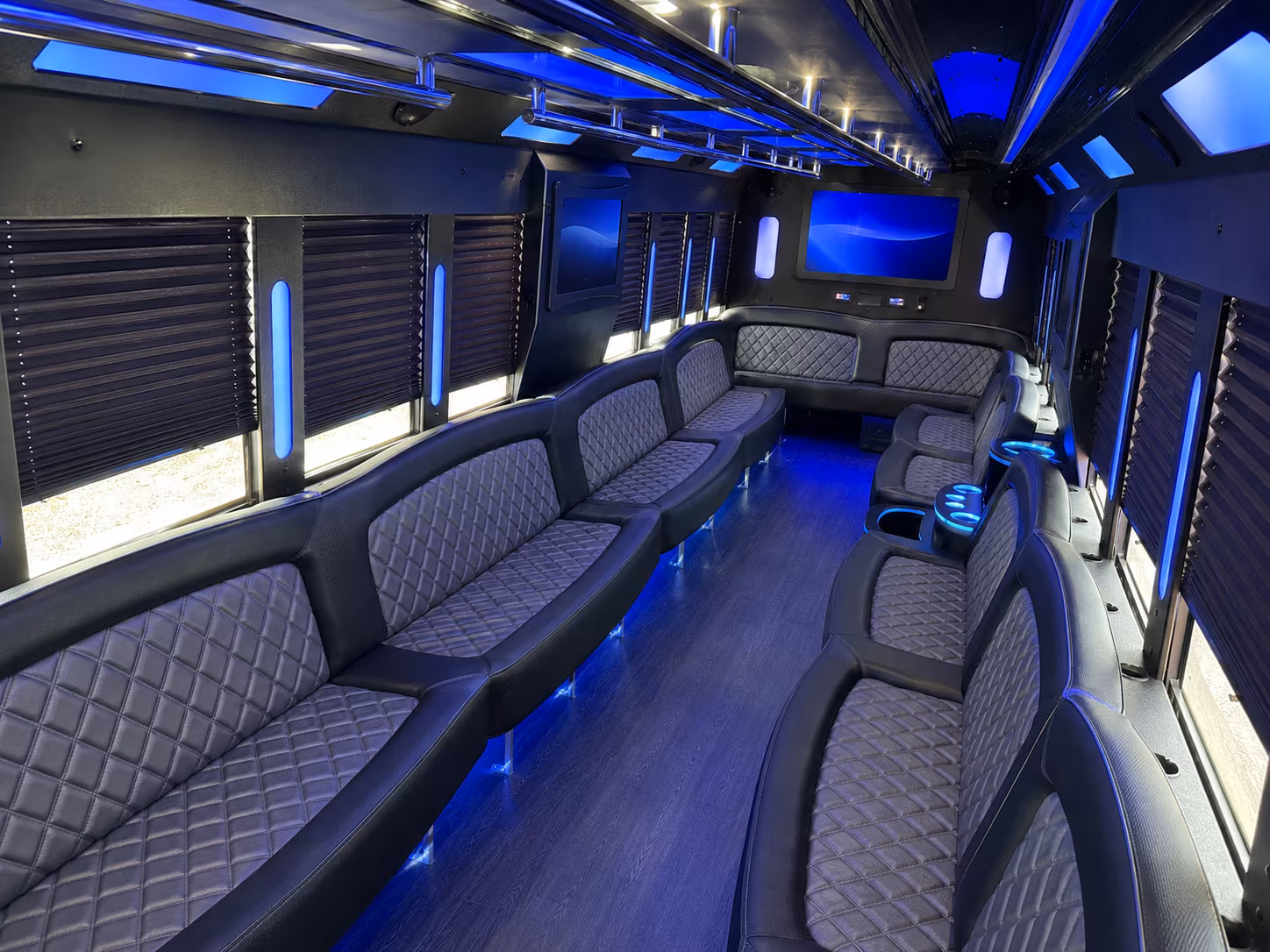 Santa Ana Birthday, Sweet 16, & Quinceañera Transportation party bus exterior