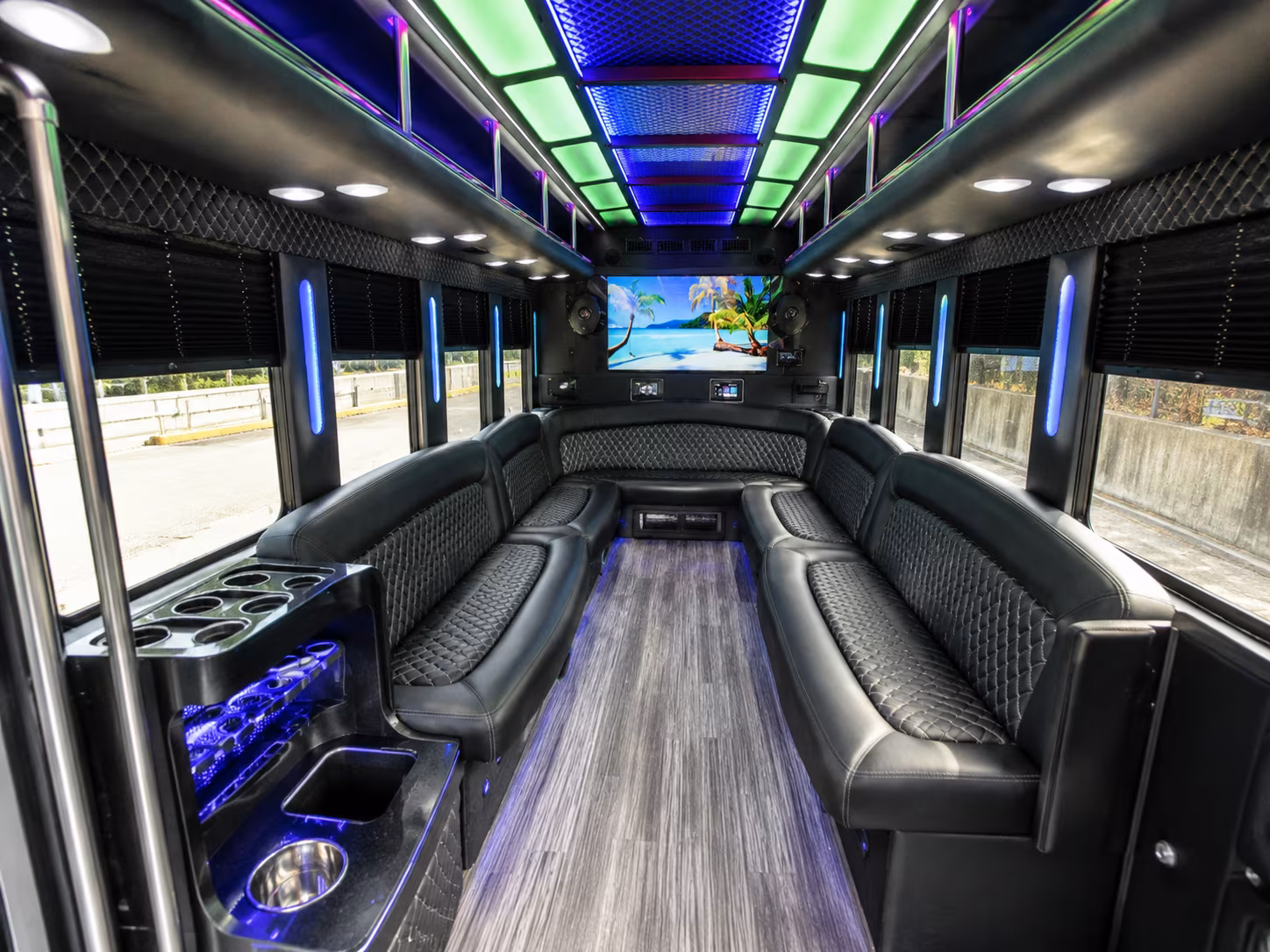 Santa Ana Concert & Music Festival Transportation party bus exterior