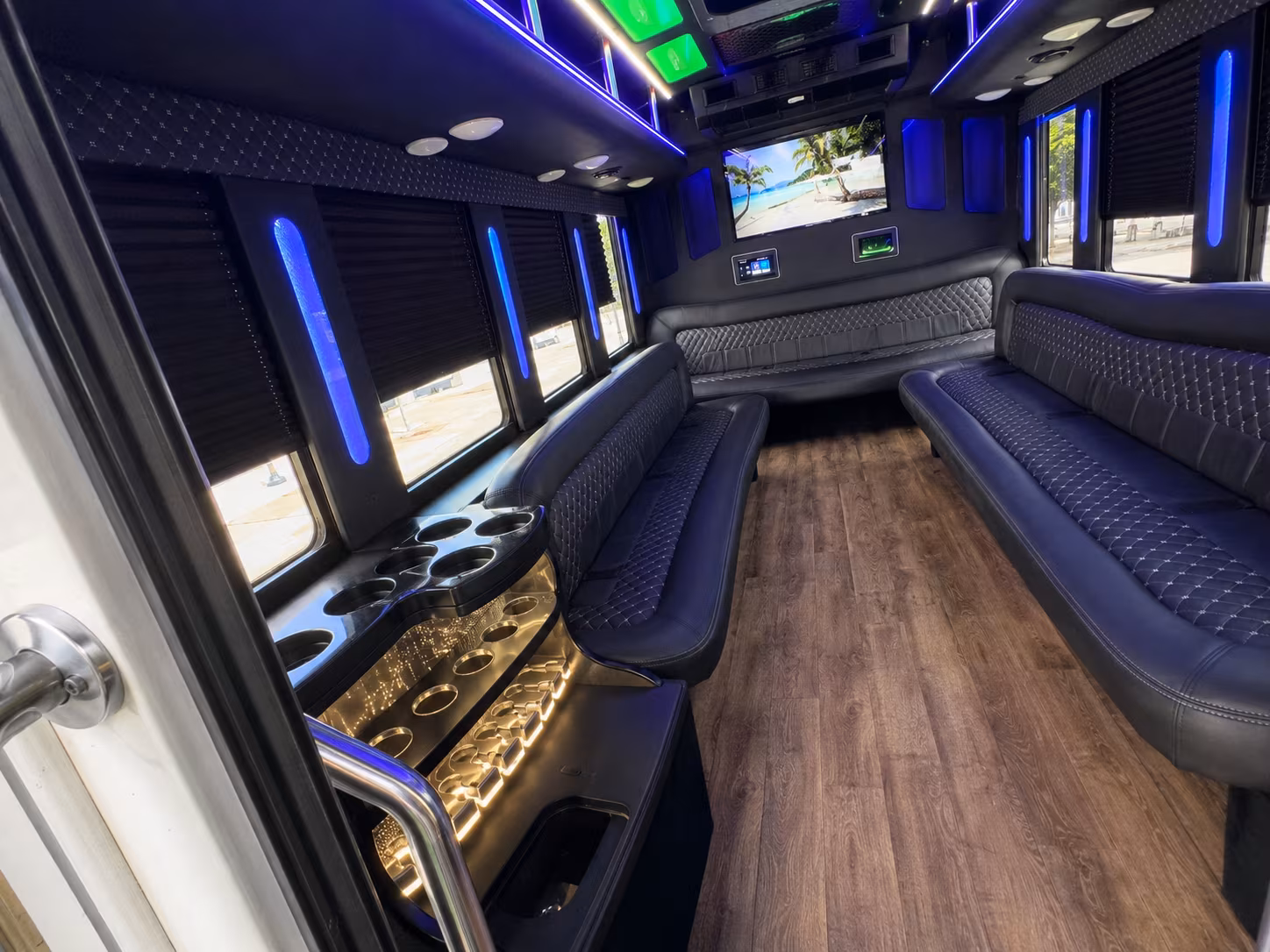 Santa Ana Prom & Homecoming Transportation party bus exterior