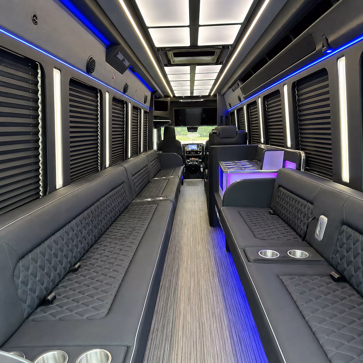 Santa Ana Prom & Homecoming Transportation party bus interior