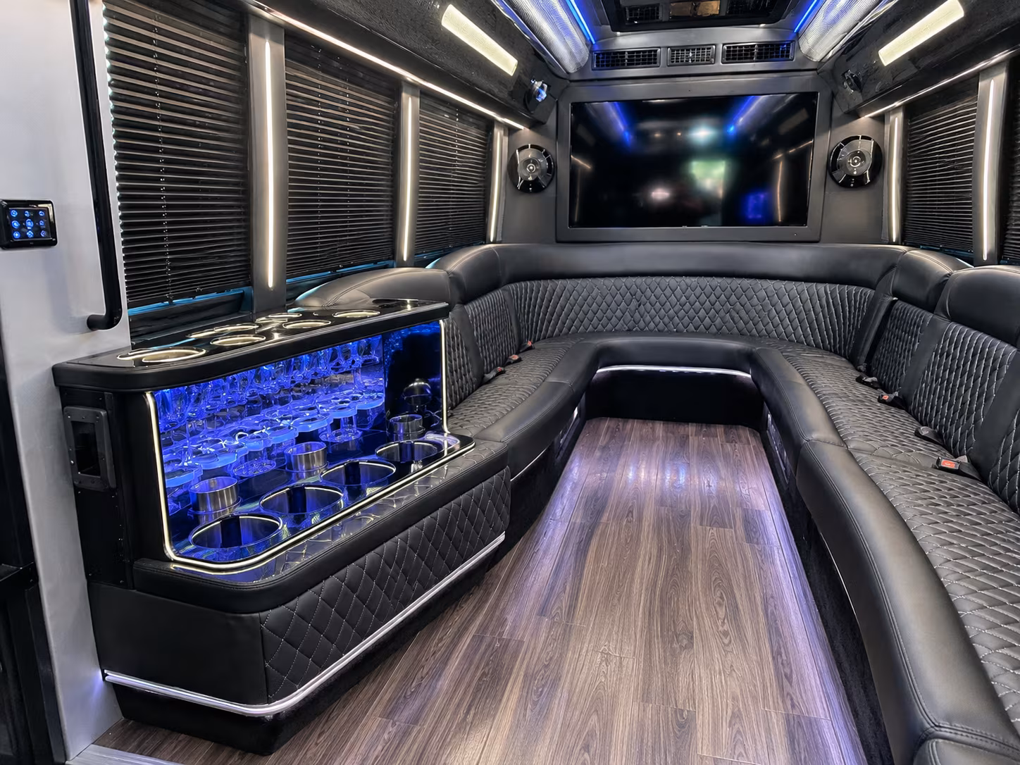 Santa Ana Prom & Homecoming Transportation party bus exterior