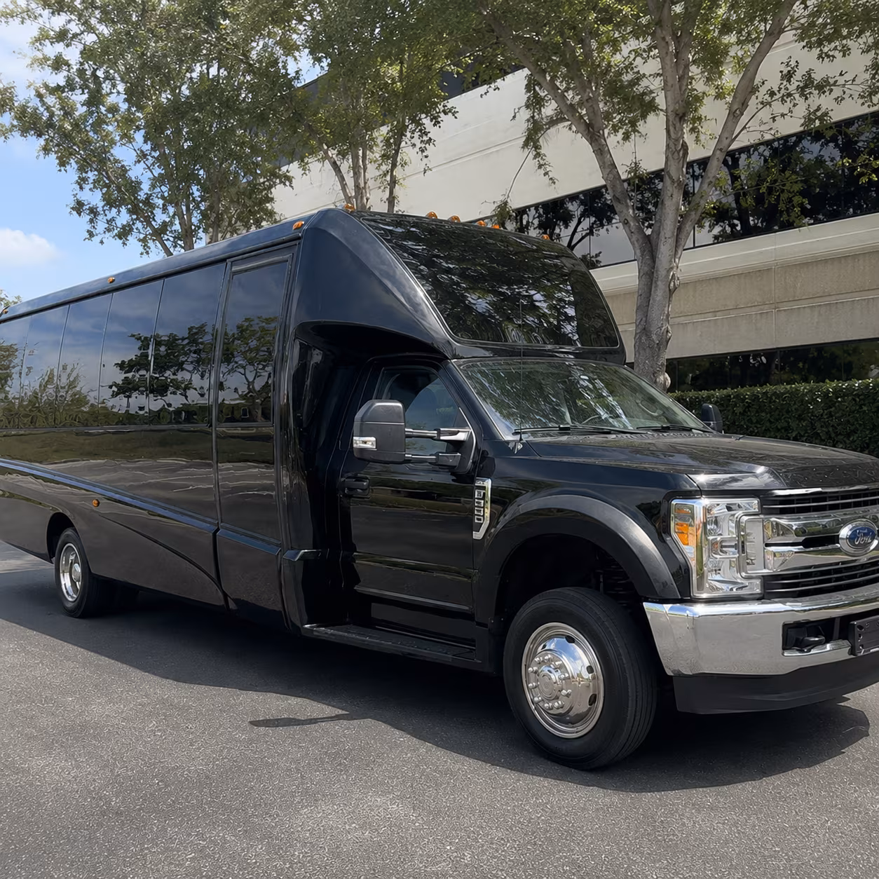 Santa Ana Sporting Event Transportation party bus exterior