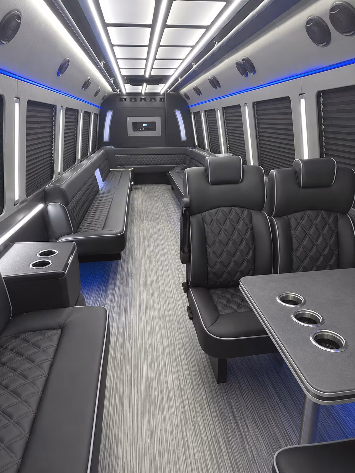 Santa Ana Wedding Transportation party bus interior