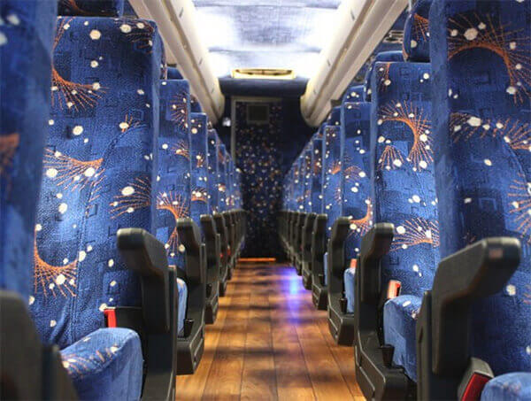 San Bernardino 50 passenger Charter Bus Interior