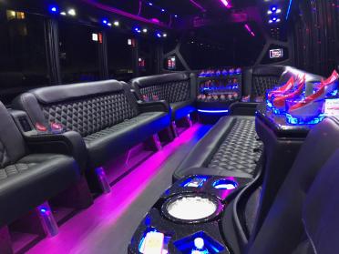Corona 15 Passenger Party Bus Interior