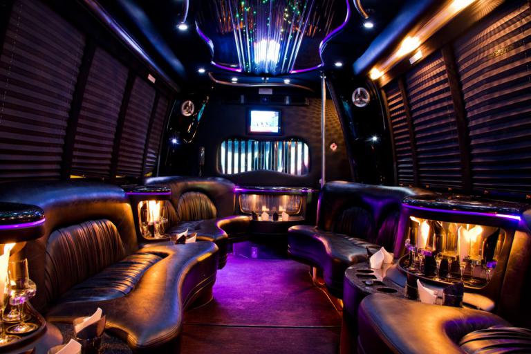 Costa Mesa 22 Passenger Party Bus Interior