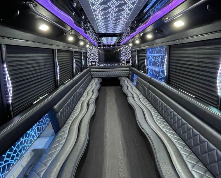 Oceanside 30 Passenger Party Bus White Interior