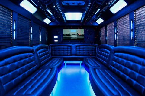 Corona 36 Passenger Party Bus Interior