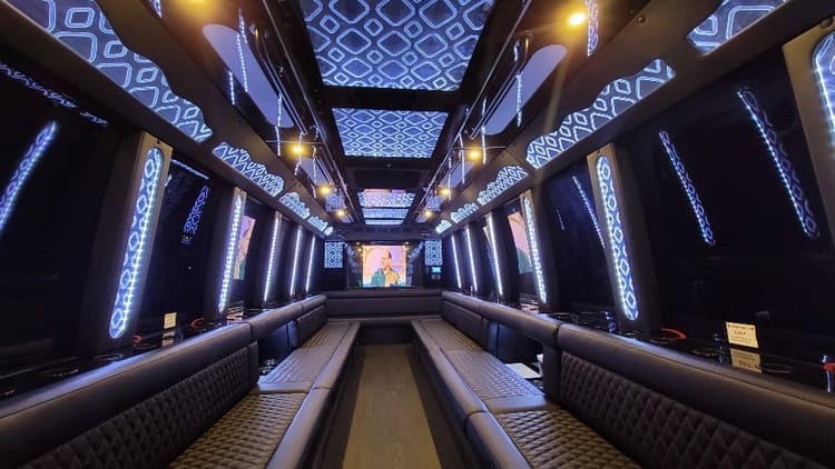 Oceanside 40 Passenger Limo Bus Interior